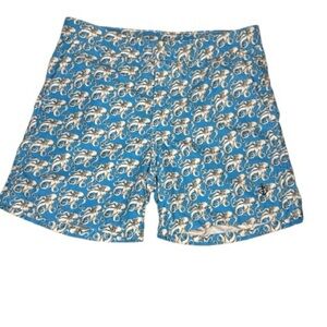 Retromarine New York Octopus Kraken Swim Shorts Blue Size 31